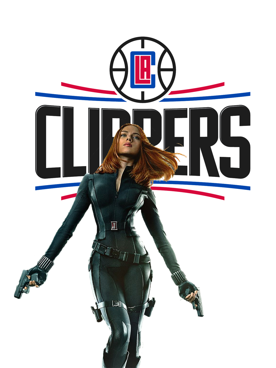 Los Angeles Clippers Black Widow Logo vinyl decal